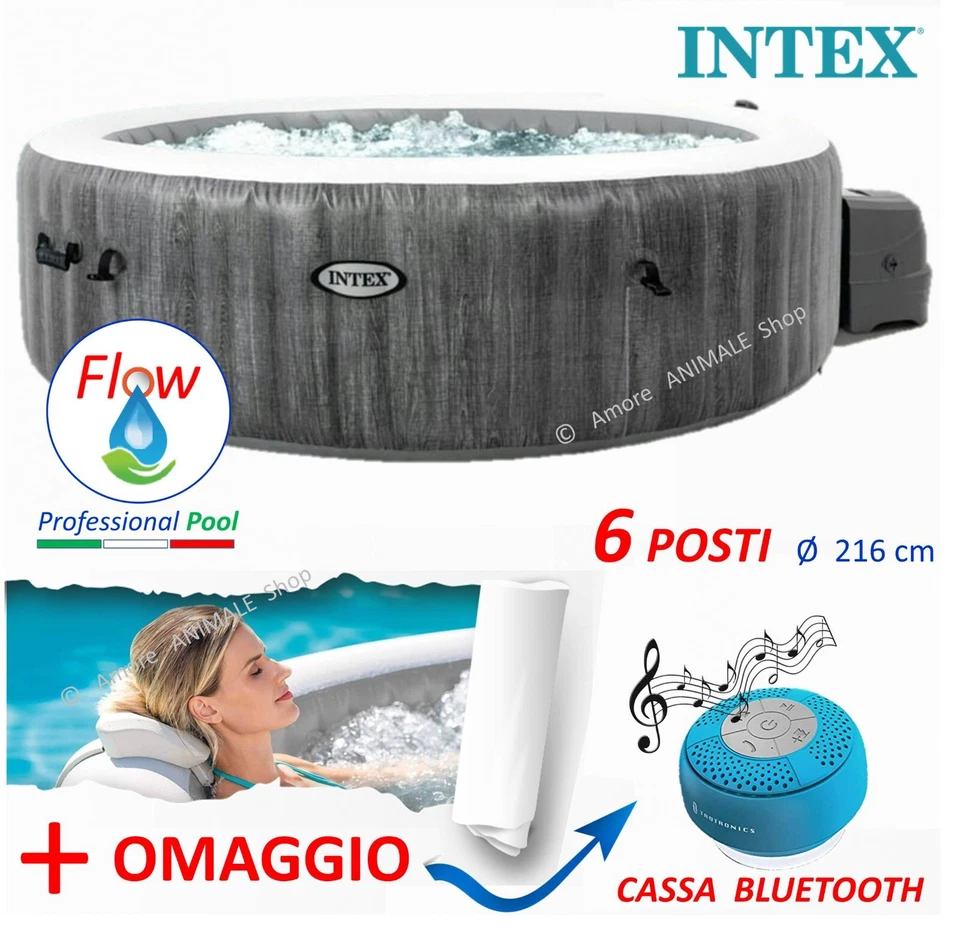 Intex Pure SPA GREYWOOD DELUXE 6 Personen Intex Massage Spa Grau 216x71 cm - Bild 1 von 1