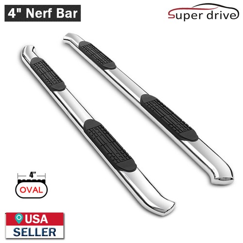 For 2007-2022 Toyota Tundra Crew Max Cab 4" Chrome Curved Nerf Bars