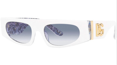 DOLCE & GABBANA DG4411 337119 White Blue Maiolica Grad Blue 54 Womens Sunglasses