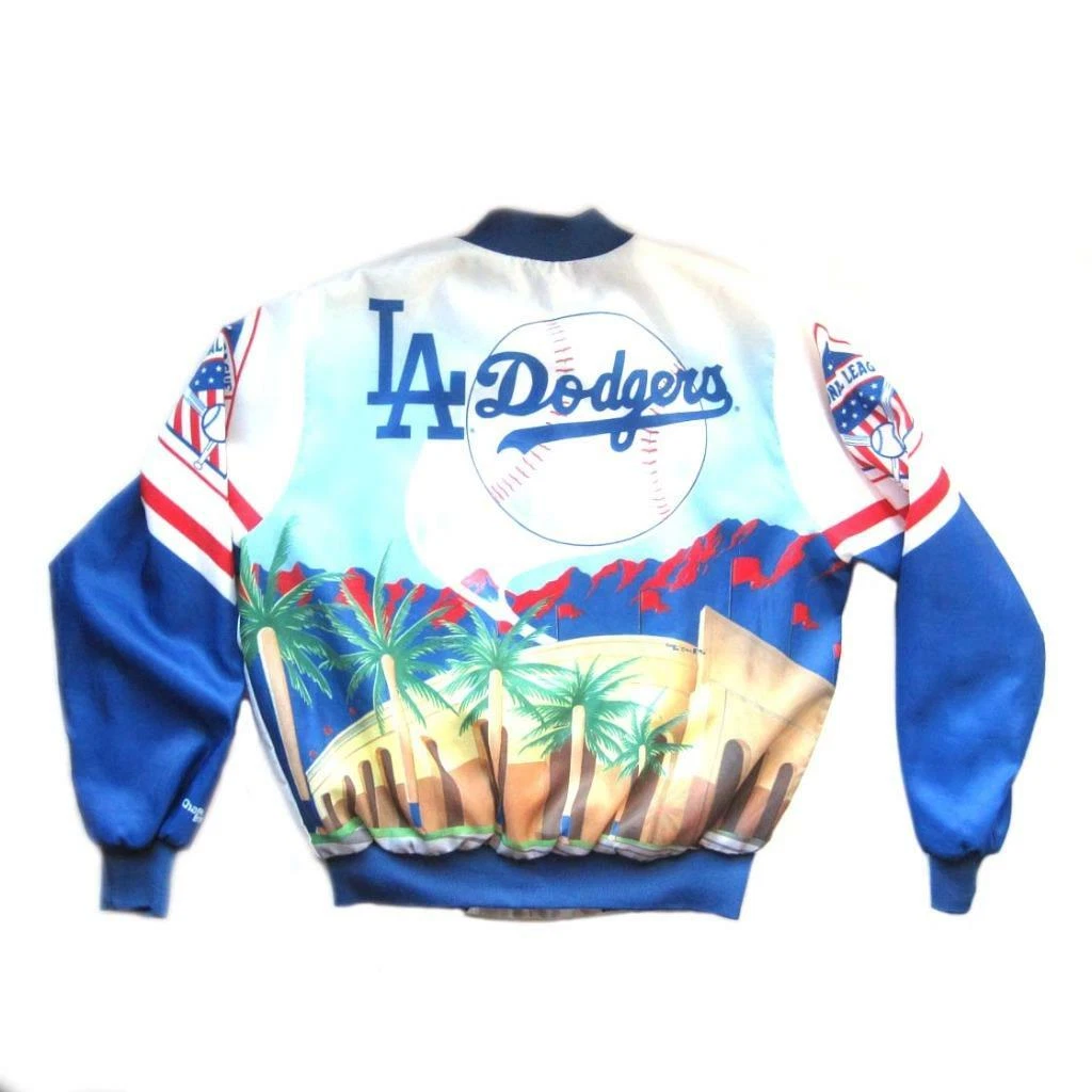 Vintage Chalk Line Los Angeles L A Dodgers Jacket Size L Palm Trees Made in USA