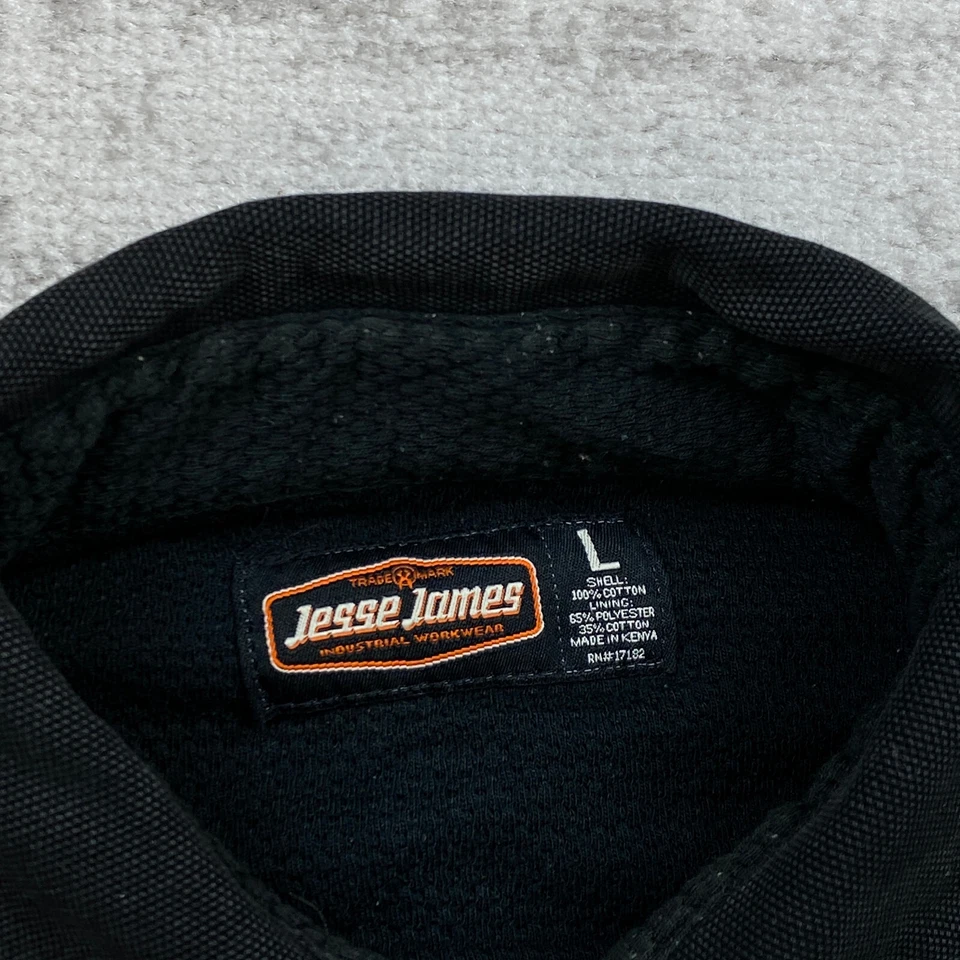 Chaqueta Jesse James Grande Negra Pato Lona Y2K West Coast Chopper Forrada a Presión Hombres Foto 4 de 4