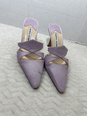 アパルトモン　MANOLO BLAHNIK CAROLYEN MULE Manolo Blahnik Carolyne Mule Women's Sz 35 US 4.5-5 Purple