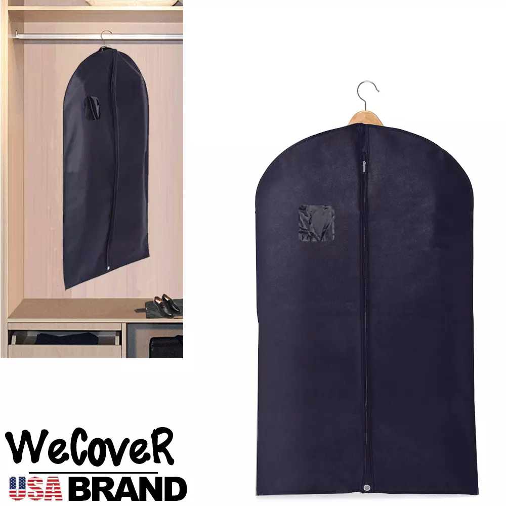 Suit Garment bag Dress Cover Storage Travel Bag dust proof Breathable Black