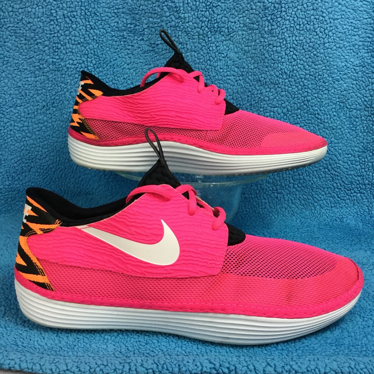 Nike Solarsoft Moccasin Running Shoes US 9 EUR 42.5 Pink Flash Mesh 555301-618 NIKE SOLARSOFT MOCCASIN Pink Flash White-Black-Atomic Orange  main image 2