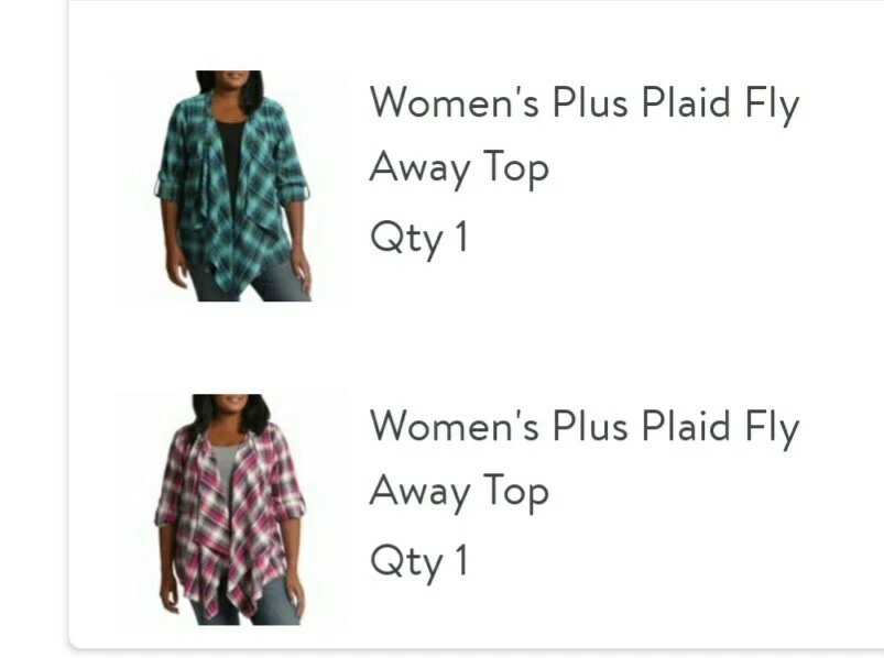 2 tops para mujer Lee a cuadros Fly Away/Kimono Ruana talla 1x Foto 2 de 4