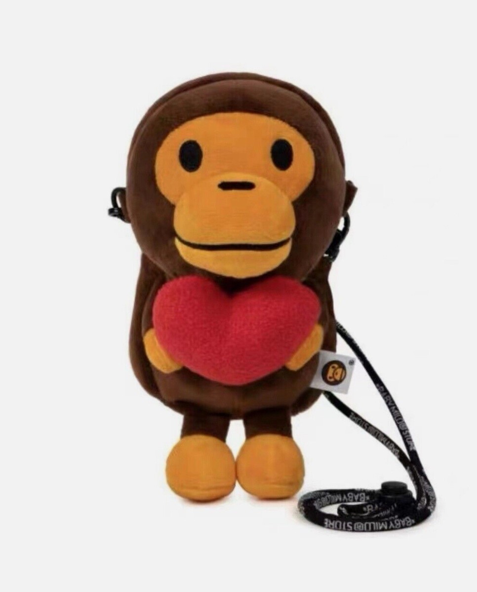 【BAPE】Baby Milo Plush Mobile Bag Brown ★大人気★ New BAPE BABY MILO MOBILE PHONE BAG Adults Kids Crossbody