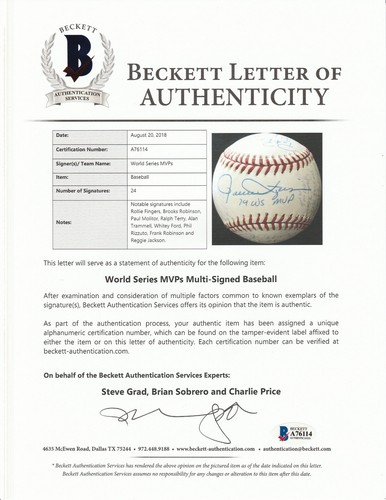 RARE World Series MVP's Signed And Inscribed 2000 World Series 24 Sigs Beckett - Picture 4 of 7