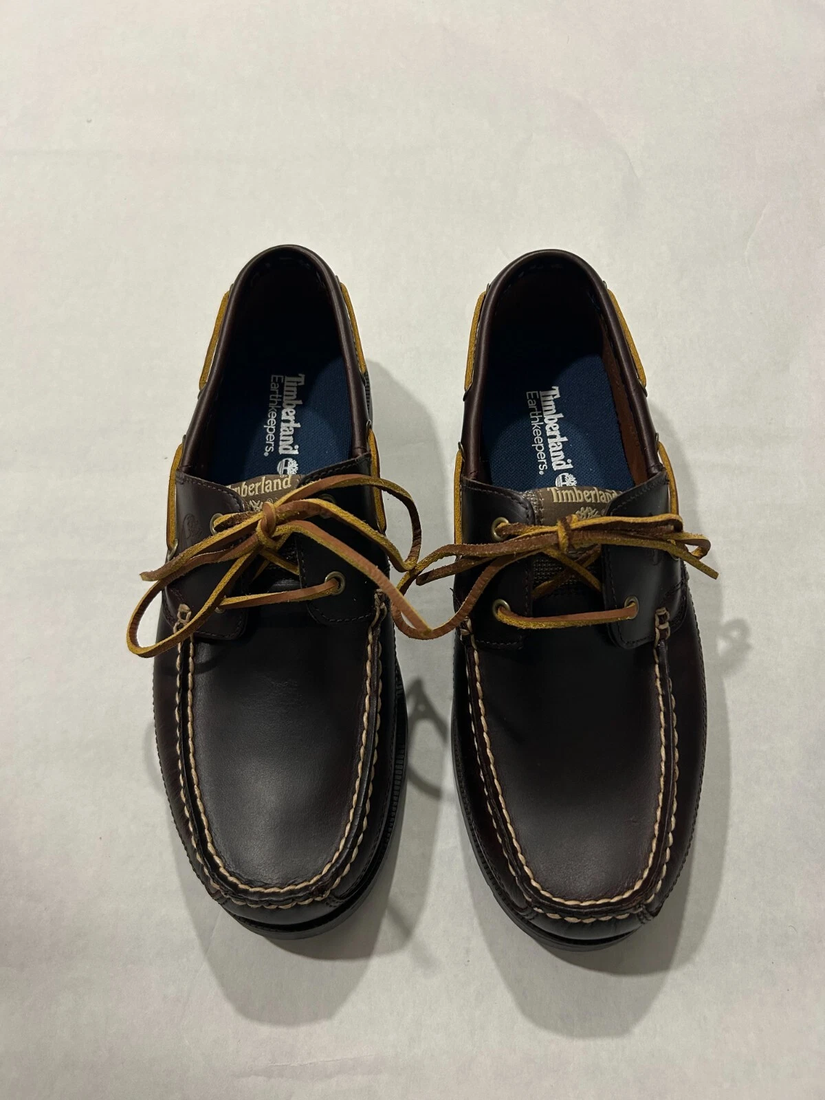 Scarpe da barca Timberland uomo mocassini slip on in pelle radice birra marrone nuove senza scatola classiche