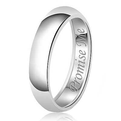 Sterling Silver 925 Solid Couples Promise Me Wedding Band Promise Ring 