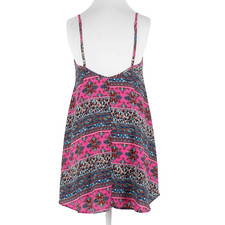 Show Me Your Mumu Dress Sz M Pink Multi Adj Straps Lined 100% Poly Mini Dress
