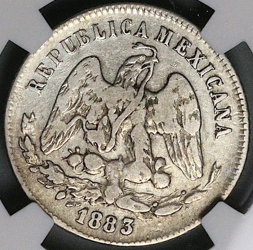 1883/2-Ga NGC Fine Mexico 25 Centavos Guadalajara Rare Silver Coin (23060405C) - Picture 3 of 6