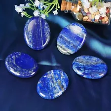 5 Pieces Lapis Lazuli Palm Worry Stone Stress Relief Smooth Polished Gemstone