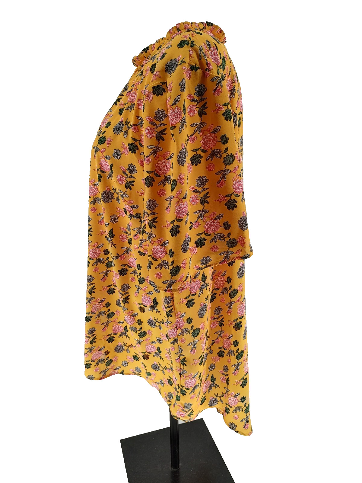 Tahari Woman's Yellow Floral Chiffon Blouse Size … - image 3