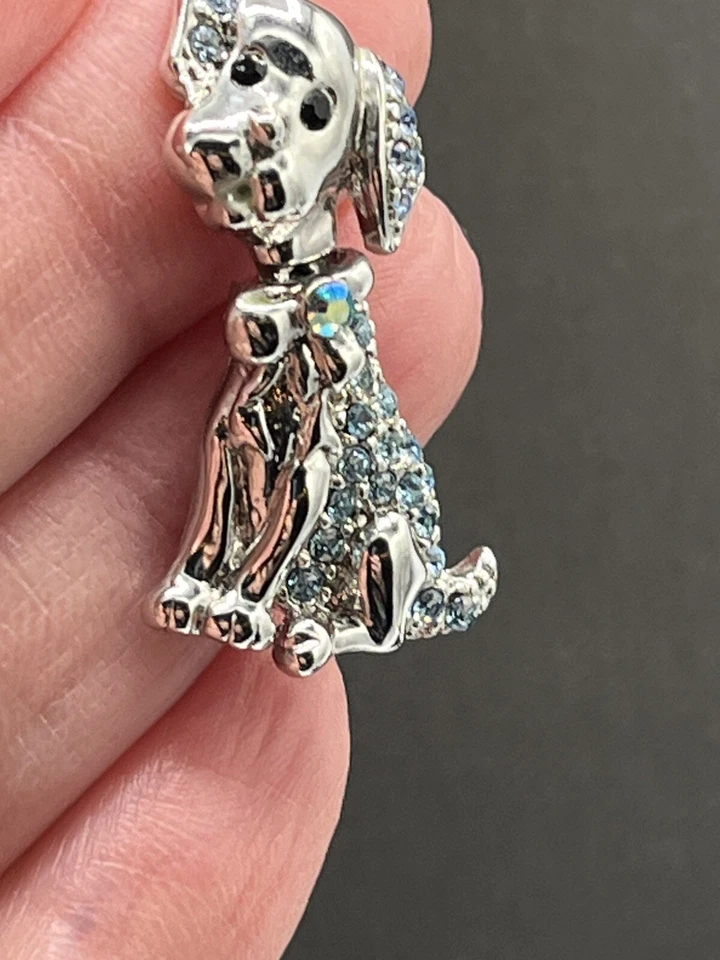 "Collar ISIS Firmado Cristal Azul AB Estrás Cachorro Mascota Amigo Colgante 16""" Foto 3 de 4