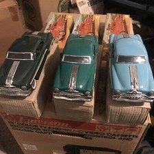 3- 1954 PONTIAC CHIEFTAIN FRICTION TOY CAR DELHI MINISTER DELUX W/ BOX MINT