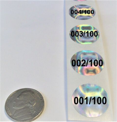 001/100... LI20 .75" Round Product Protection Tamper Proof Hologram Stickers - Picture 3 of 4