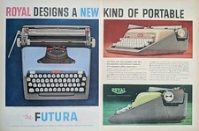 1958 Royal Typewriter The Future, Green, Tan And Blue Typewriters Print Ad  thumbnail