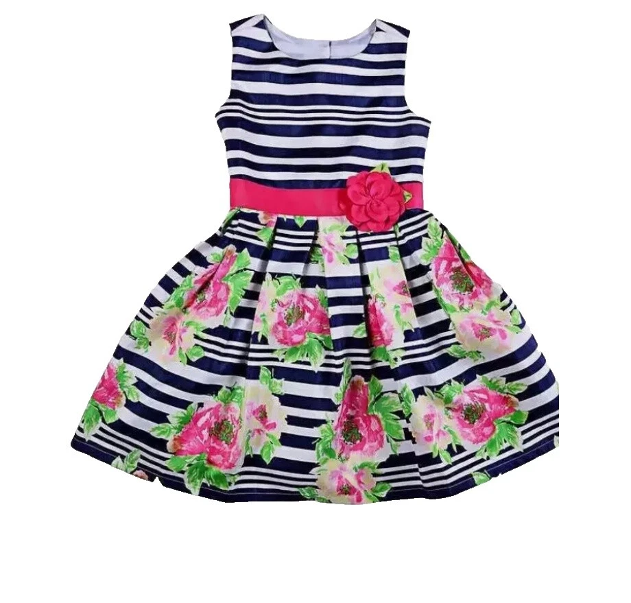 Праздничные синие платья для девочек из полиэстера