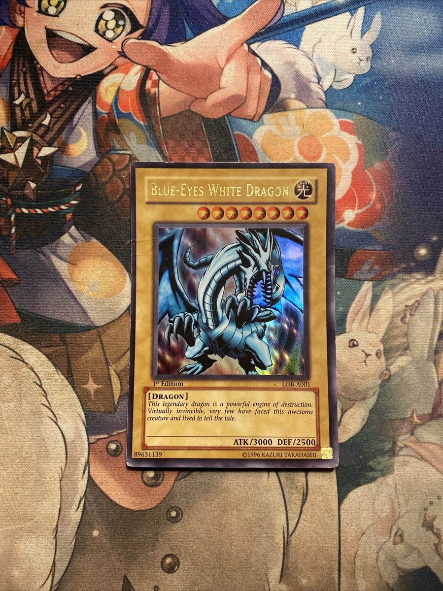 エラー ホイルズレ ブルーアイズ 初期 遊戯LOB-001 Blue-Eyes White Dragon - LOB-A001 Ultra Rare 1st *DAMAGED