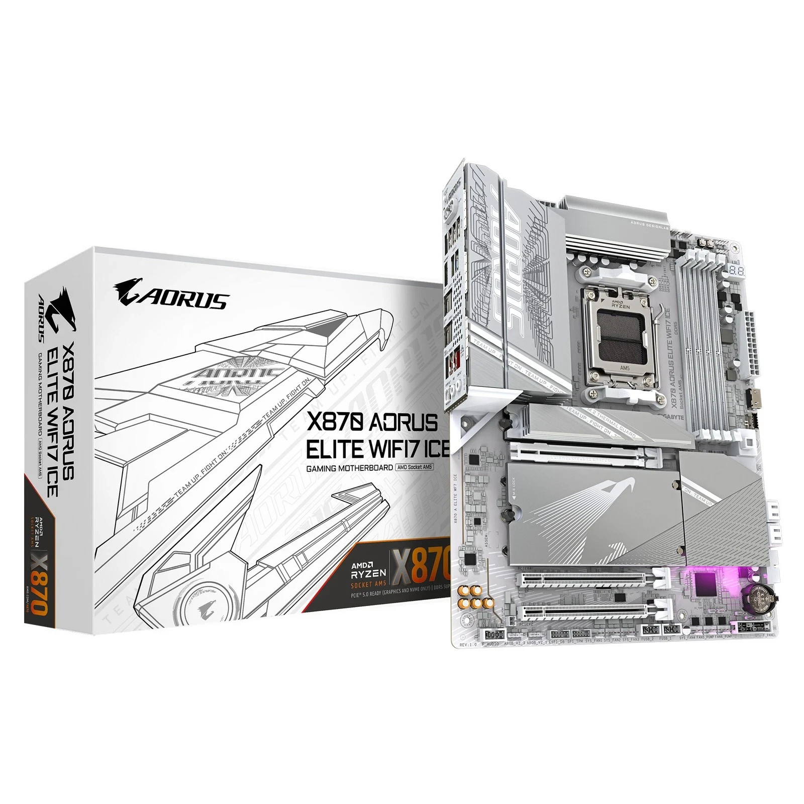GIGABYTE X870 AORUS ELITE WIFI7 ICE Mainboard - AMD X870 - AMD AM5 - DDR5 RAM - ATX - Bild 2