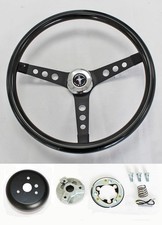 65-69 Ford Mustang Grant Steering Wheel Black On Black 15 Mustang Center Cap