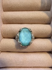 JUDITH RIPKA 925 sterling silver ring, turquo...