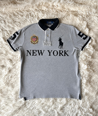 T-Shirt Polo Ralph Lauren New York Chief Keef Grau M