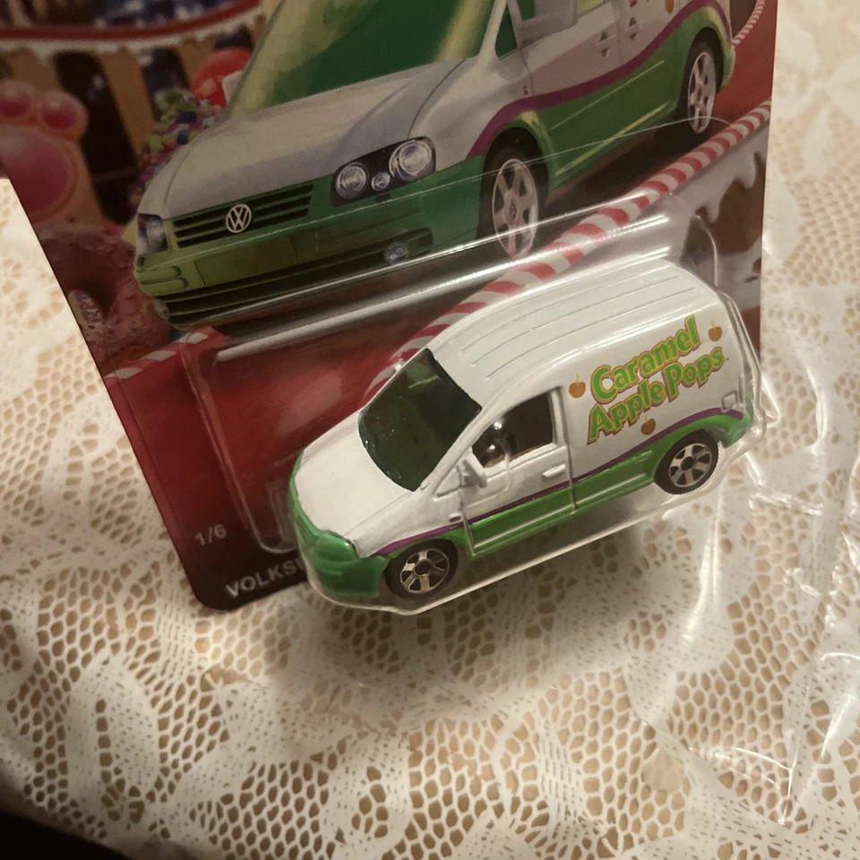 Matchbox Volkswagen Caddy Delivery 1/6 Caramel Apple Pops Car Mattel NEW VW - Image 2 of 4
