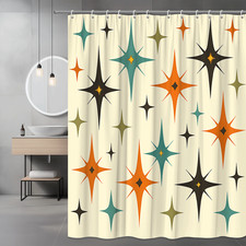 Colorful Starburst Shower Curtain for Modern Bathroom Decor