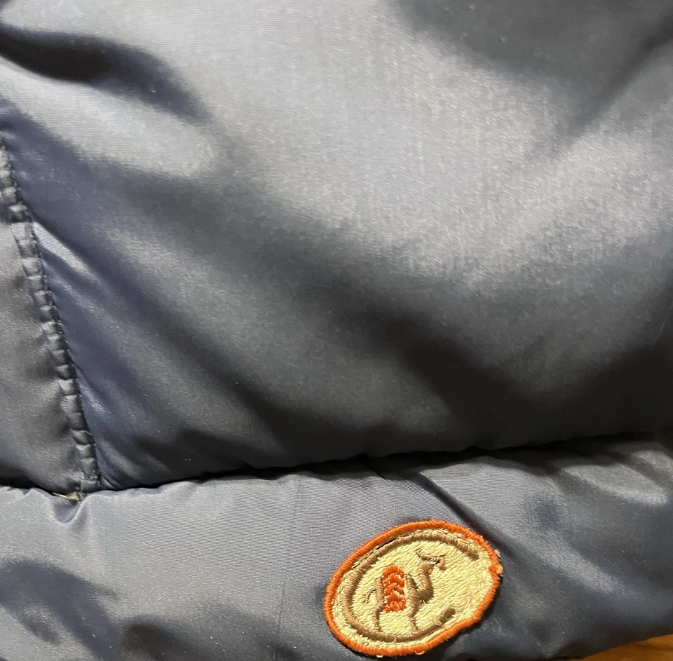 Colete acolchoado de couro vintage de ganso camelo masculino tamanho grande - Imagem 3 de 4