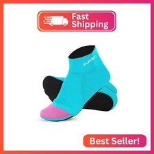 XUKER 2mm Neoprene Water Sand Proof Beach Volleyball Soccer Socks, Teal, XS