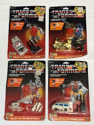 Vintage Transformers G1 1986 Protectobots Complete Set of 4 Carded Figures MOSC