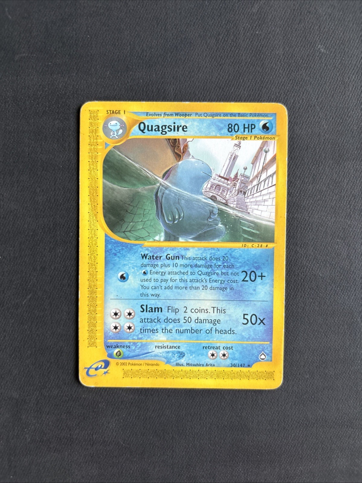 Pokémon TCG Quagsire Aquapolis 30/147 Regular Rare Non Holo 2002 Nintendo - PLYD