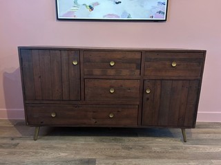 Barker and Stonehouse Modi Reclaimed Wood 4 Drawer 2 Door Long Sideboard TV Unit
