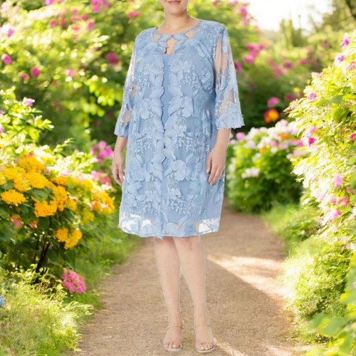 219 $ EINZELHANDEL! Alex Evenings Damen Übergröße Midi U-Ausschnitt Etuikleid 14 - Bild 1 von 4