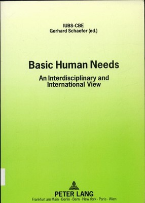 Basic Human Needs Schäfer, Gerhard: