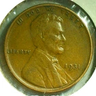 WORLD COIN SALE--1931  UNITED STATES ONE CENT WHEATBACK BRONZE COIN  KM# A132