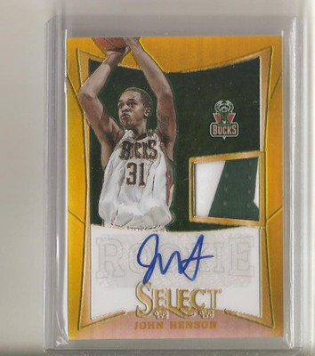 2012-13 Panini Select JOHN HENSON Gold Prizm Rookie Patch Auto RPA 2/10 #282
