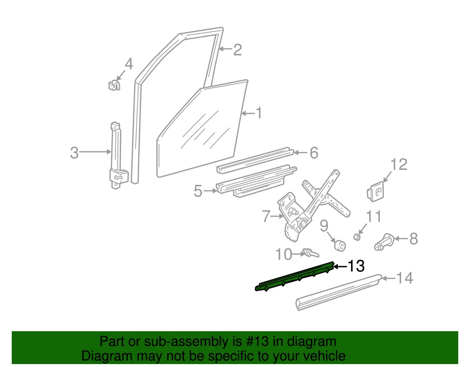 Restripa de clima genuina para ventana de puerta lateral GM 15757529 Foto 3 de 3