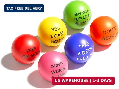 ALMAH Motivational Stress Balls for Kids and Adults (6 Pack), Stress Relief Ball