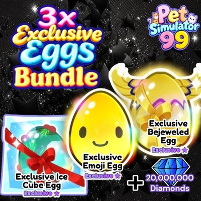 Ice Cube Egg + Emoji Egg + Bejeweled Egg + 20 Million Diamonds. PS99. Same Day