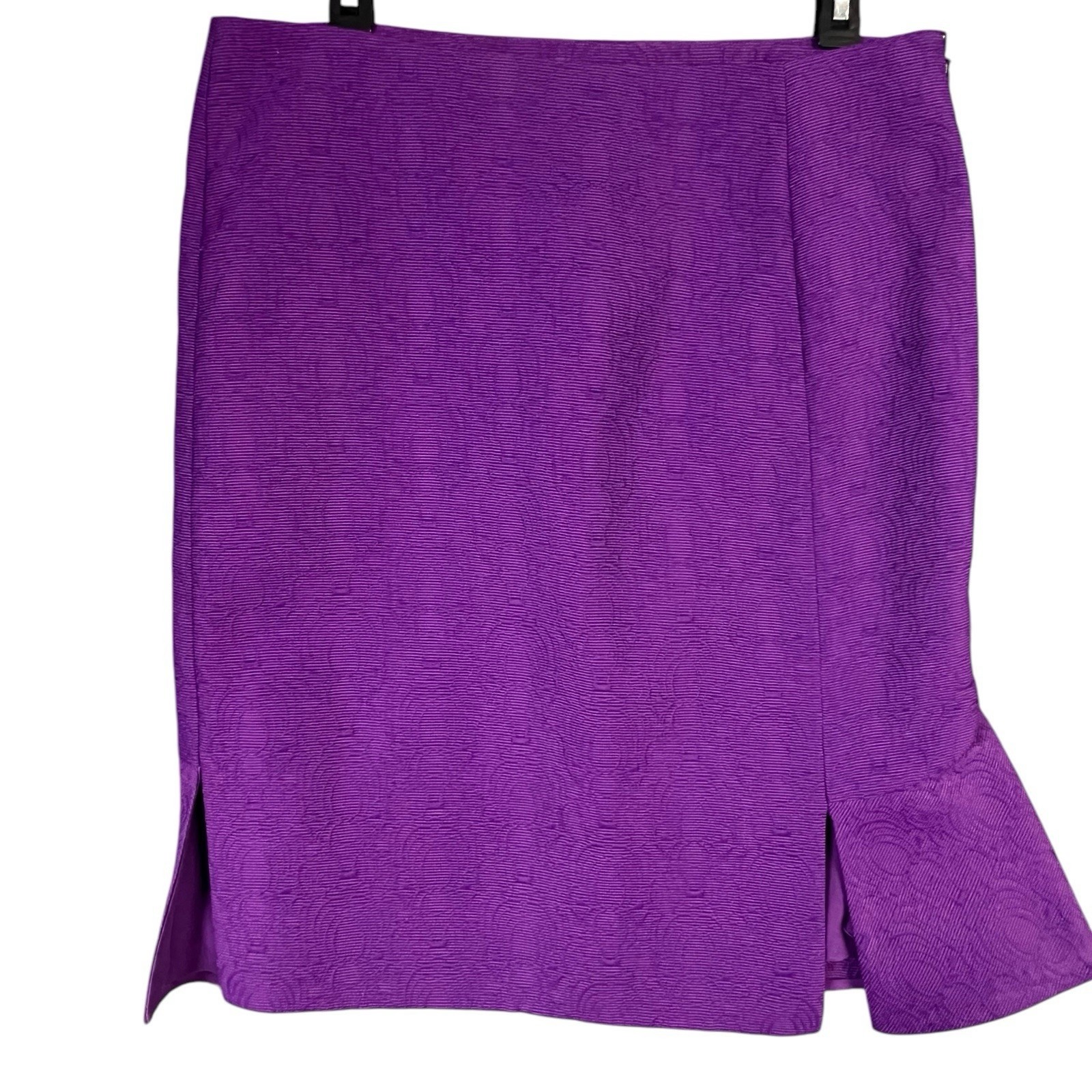 Gonna YSL Yves Saint Laurent F40 viola matita doppia spacco foderata testurizzata italiana