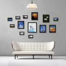 US 13PCS Black Photo Frame Log Children's Picture Frame Album Wall Mounted