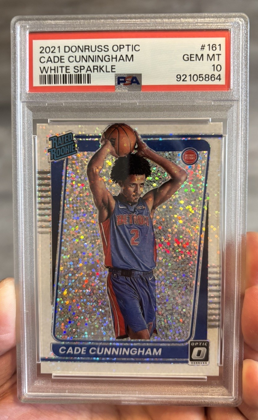 2021-22 Donruss Optic - Rated Rookie Cade Cunningham #161 White Sparkle Prizm