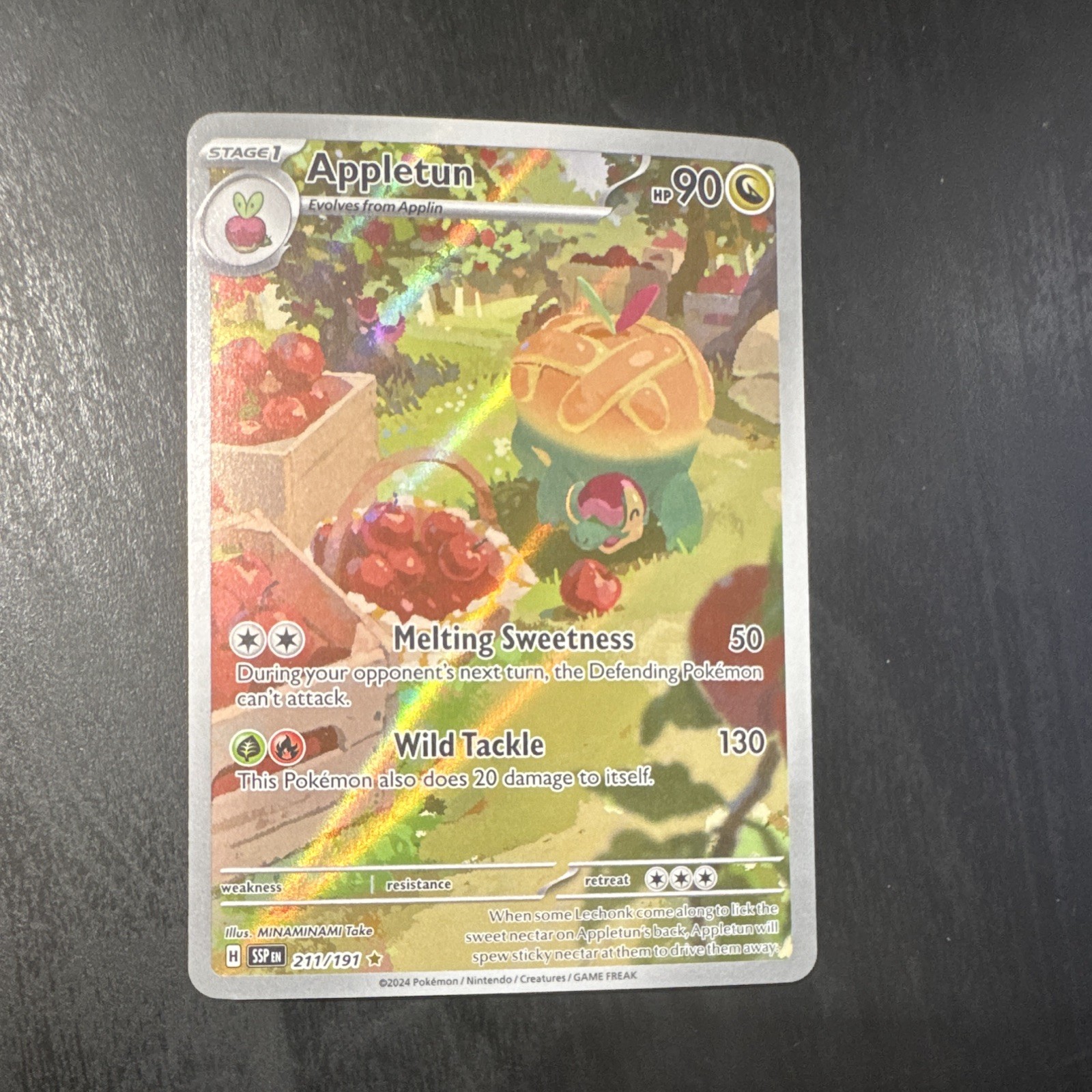 Pokemon TCG - NM - Appletun 211/191 Sv08: Surging Sparks Holo