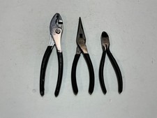 3 Piece Craftsman Plier Set Slip Joint Long Nose Diagonal Cutters Usa 32