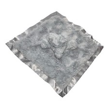 Cloud Island Gray Elephant Head Security Blanket Plush Lovey Baby Satin Trim