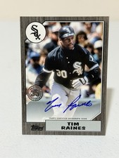 2022 Topps Series 1 Tim Raines Auto 1987 Insert White Sox 87BA-TRA Black /199 