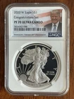 2020 W AMERICAN SILVER EAGLE CONGRATULATION SET PF70 “TRUMP LABEL”