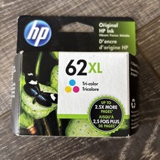Genuine HP 62XL Tri Color Ink Cartridge 62 XL Aug 22 New Sealed